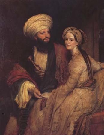 Henry William Pickersgill Portrait of James Silk Buckingham and his Wife in Arab Costume of Baghdad of 1816 (mk32) China oil painting art